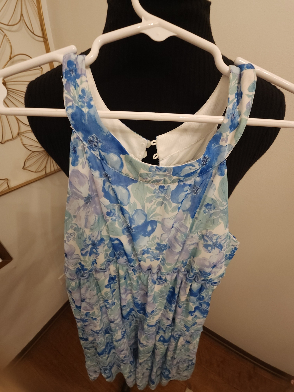 Blue & Aqua Floral Tiered Maxi Dress - Picture 5 of 7